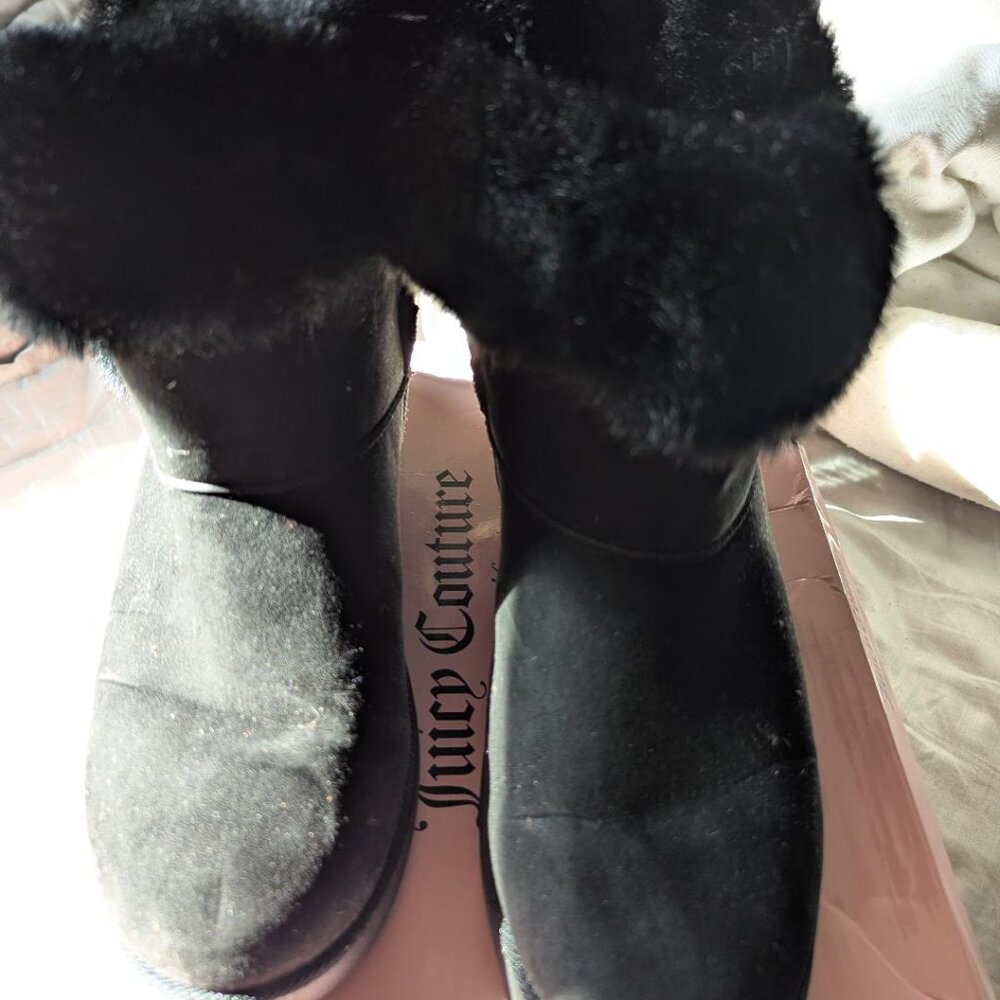 Juicy Couture Faux Fur Black King 2 Women's Boots Size 9